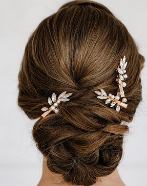 AW Bridal AW BRIDAL Wedding Hair Clip Rhinestone Bridal Hair Pieces Hair Combs for Women Pearl Wedding Hair Barrettes Wedding Hair Accessories for Brides 3pcs (Gold) Gold Pins, Combs + Clip
