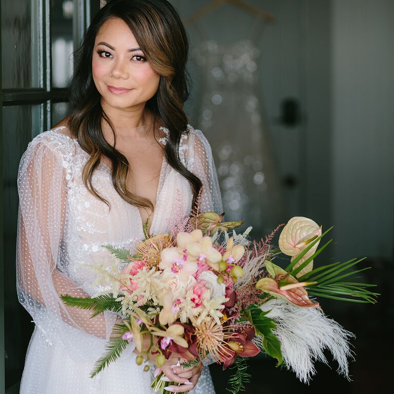 Boho tropical wedding bouquet