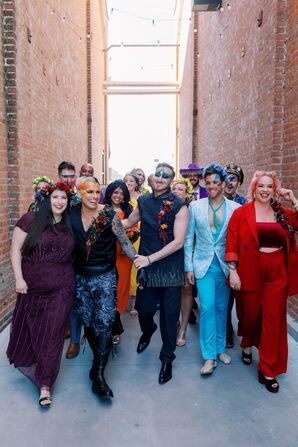 Rainbow Wedding Party Attire