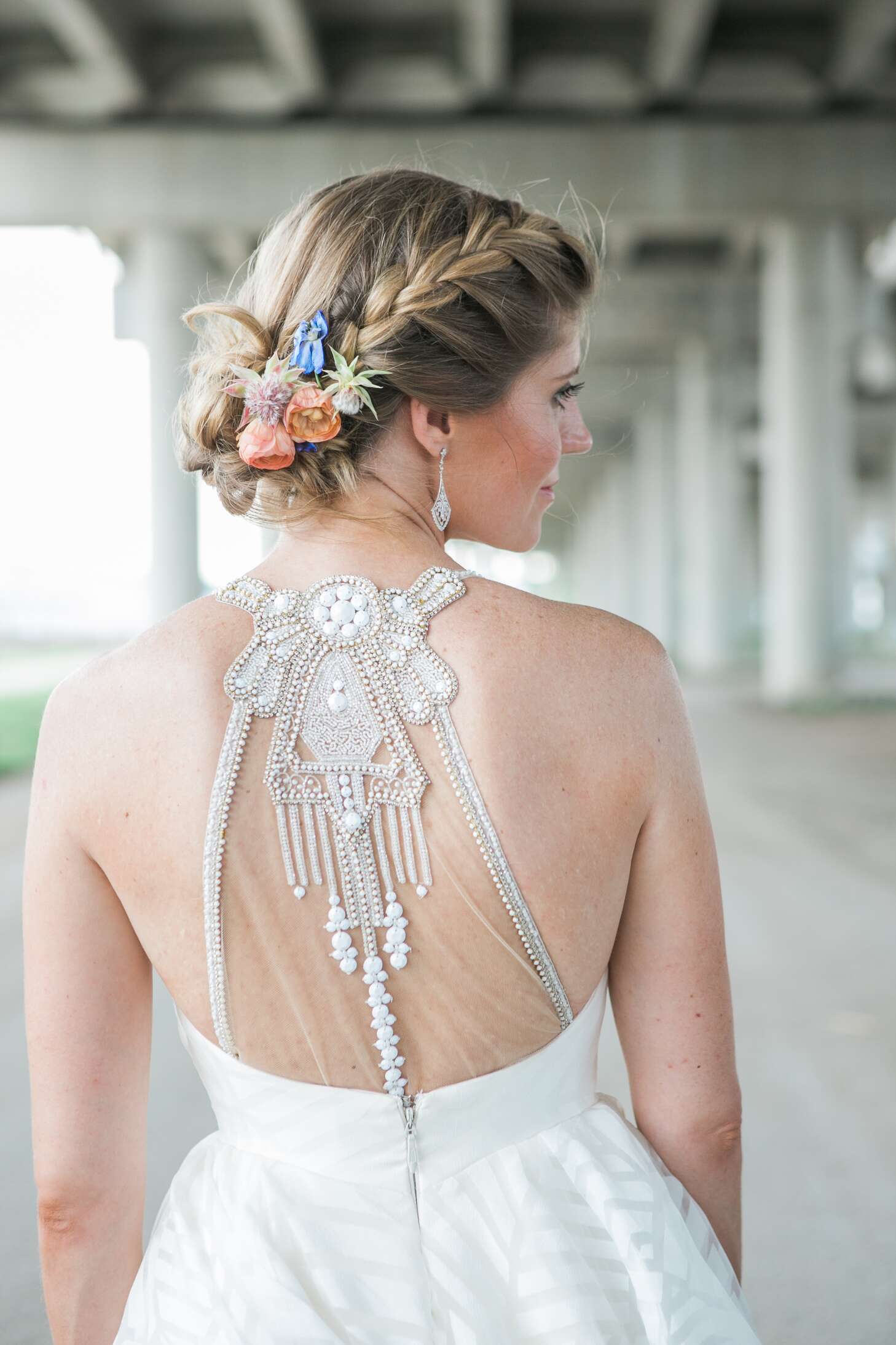 Embellished back wedding dress on sale
