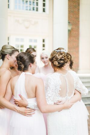 Romantic Bridal Updo With Embellished Hair Accessory