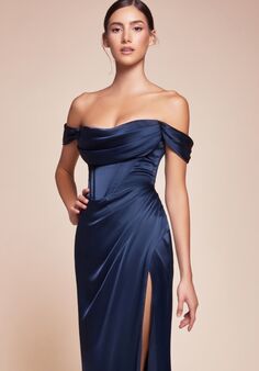 Ladivine 7492 Off the Shoulder Bridesmaid Dress