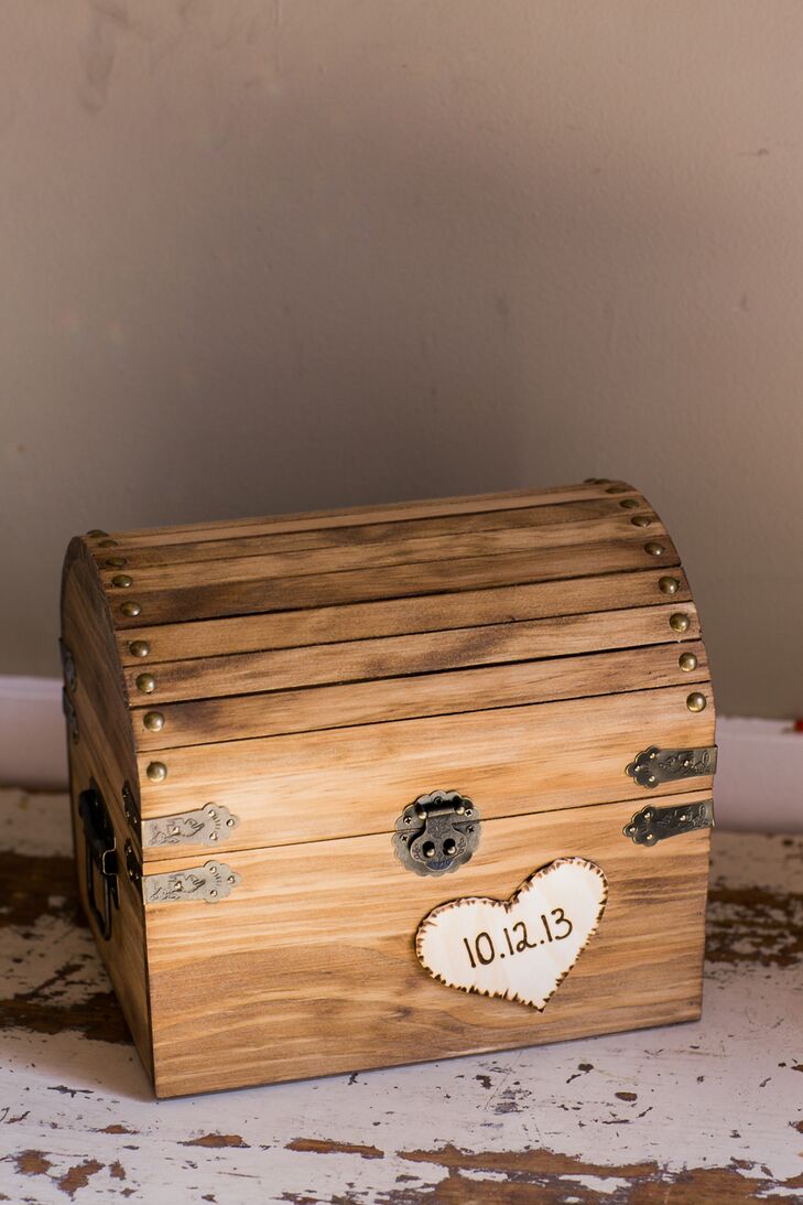 Wooden Card Fox With Engraved Wedding Date