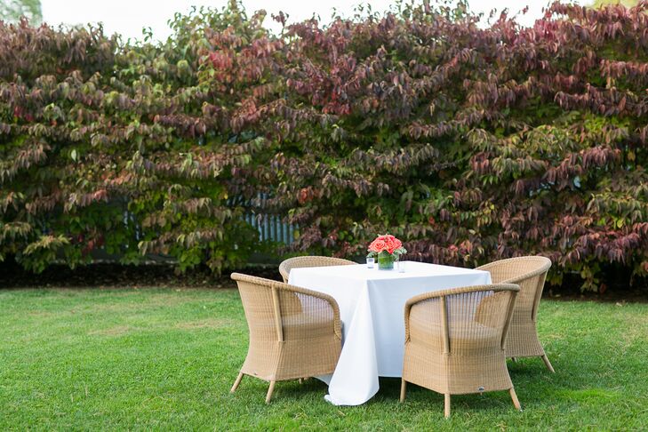 Outdoor Cocktail Hour With Rattan Chair Seating