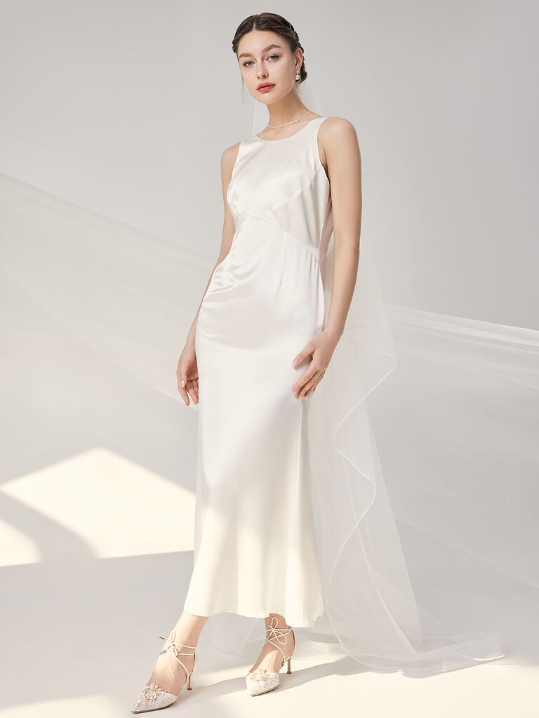 Petite wedding dress by Silk Maison. 