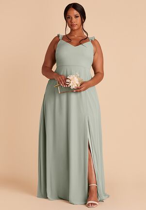 Birdy Grey Doris Dress in Chiffon Sage V-Neck Bridesmaid Dress