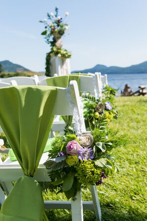 Green Floral Aisle Decorations