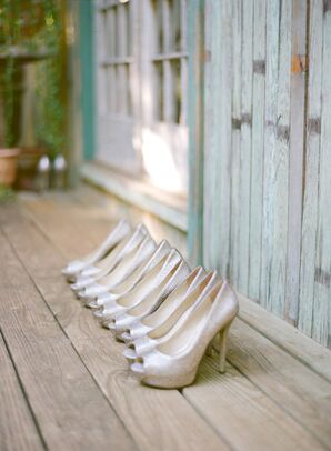 Metallic Peep-Toe Bridesmaid Heels