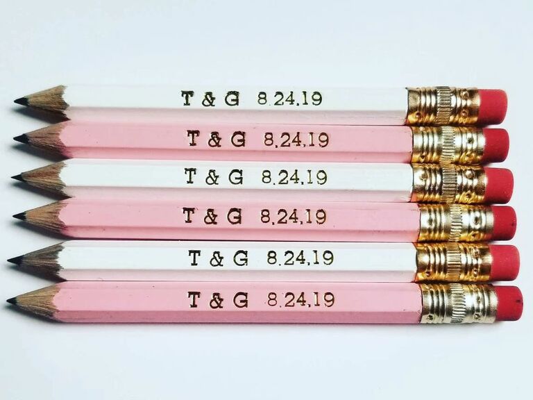 Affordable pencil wedding favors