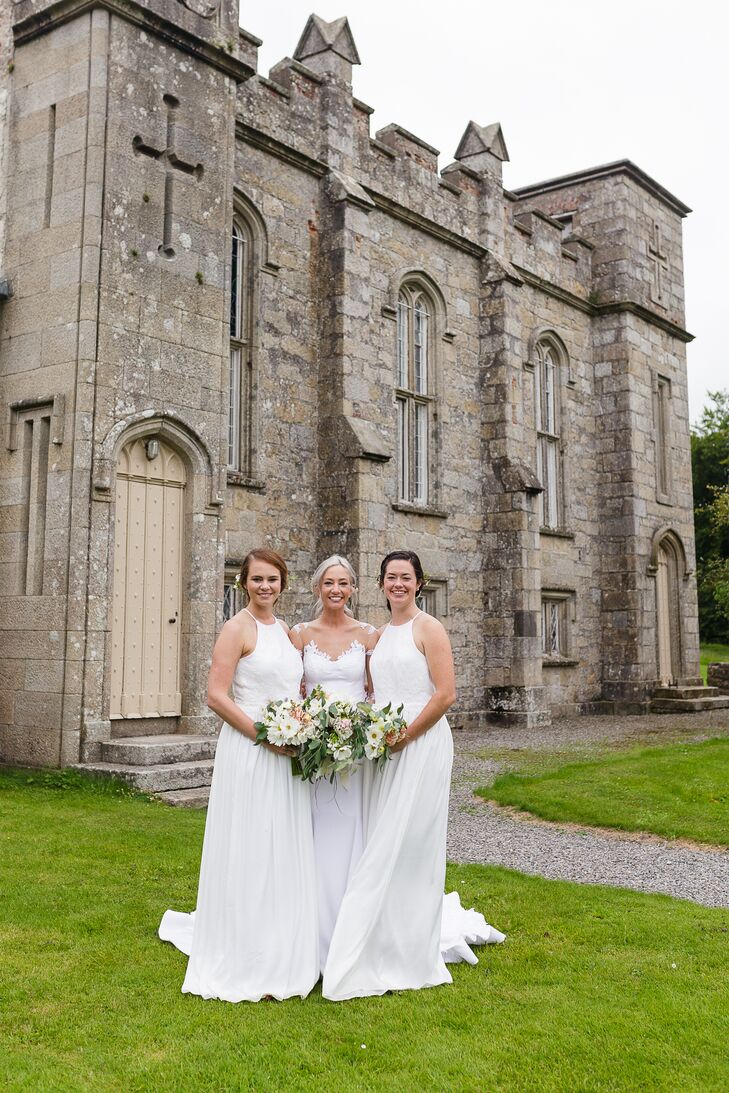 With Borris House's spacious rooms and charming cottages, Elizabeth and Hunter’s wedding party and guests stayed on-site for the entire weekend. “The house was absolutely breathtaking, and even if we had all the time in the world, it still wouldn’t have been enough to take in the dreaminess of it all,” Elizabeth says. “From the bridal suite, I had a perfect view of the field of horses, and I even had a secret staircase that my bridesmaids and I used to elude Hunter before the wedding.”
