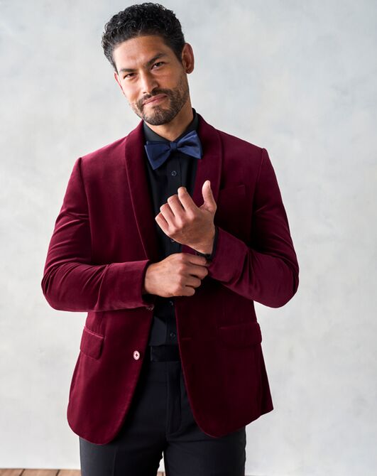 The Black Tux Ruby Velvet Jacket Tuxedo Wedding Tuxedo | The Knot