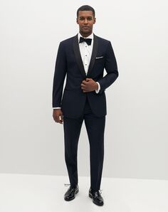 Suit Shop Men's Premium Shawl Lapel Navy Tuxedo Blue Tuxedo