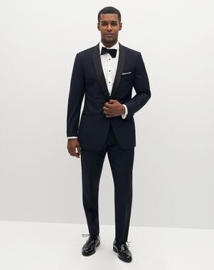 Suit Shop Men's Premium Shawl Lapel Navy Tuxedo Blue Tuxedo