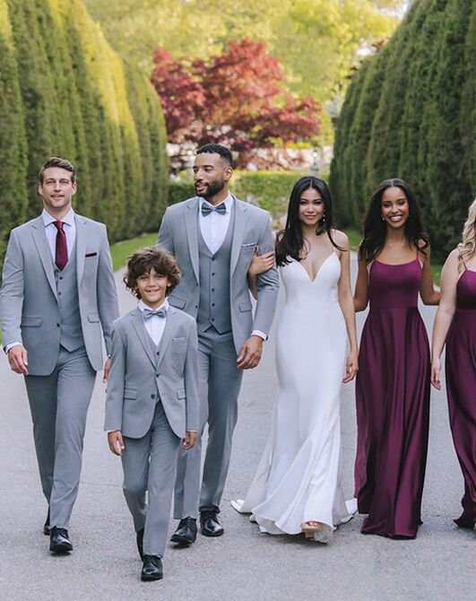 BLACKTIE SAVOY Medium Grey Wedding Suit Grey Tuxedo - 7