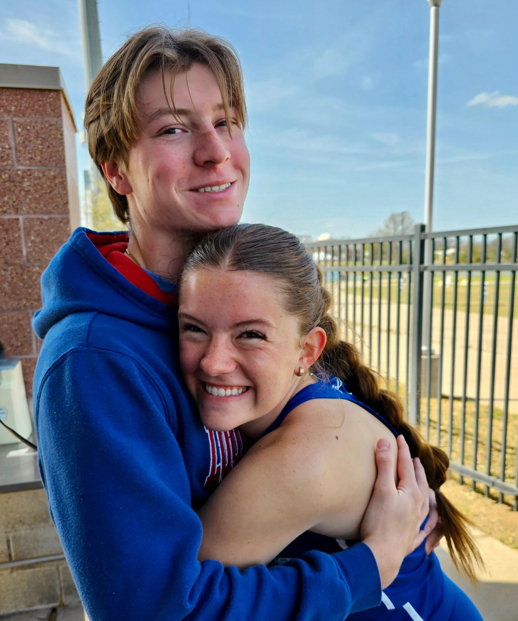 Beau went to (almost) all of Annie's track meets