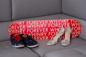 Custom Skateboard Covered with Couple's Hashtag