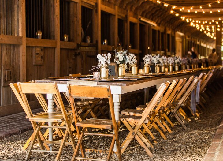 Rustic Reception with Wood and Gold Accents