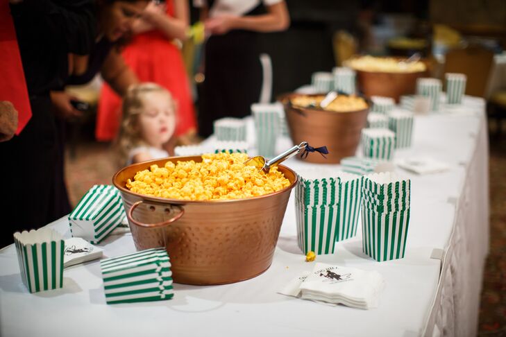 Guests could refuel after some serious dancing at Jennifer and Michael's popcorn bar.