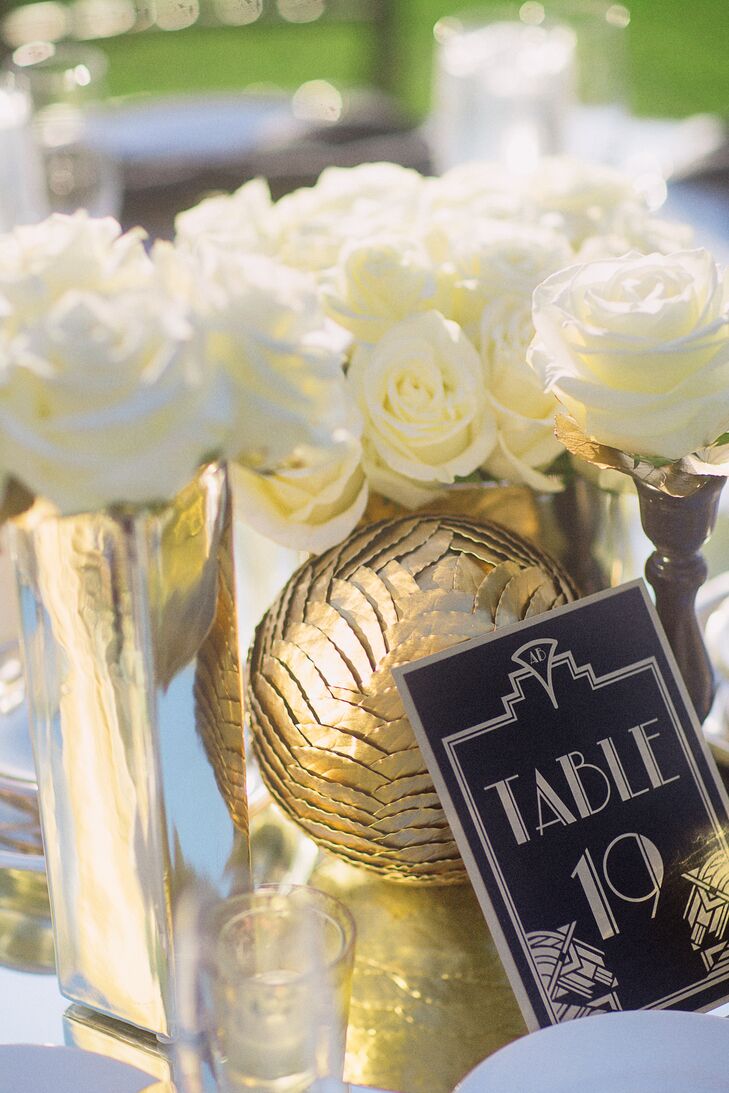 Art Deco-Inspired Table Number and Centerpiece
