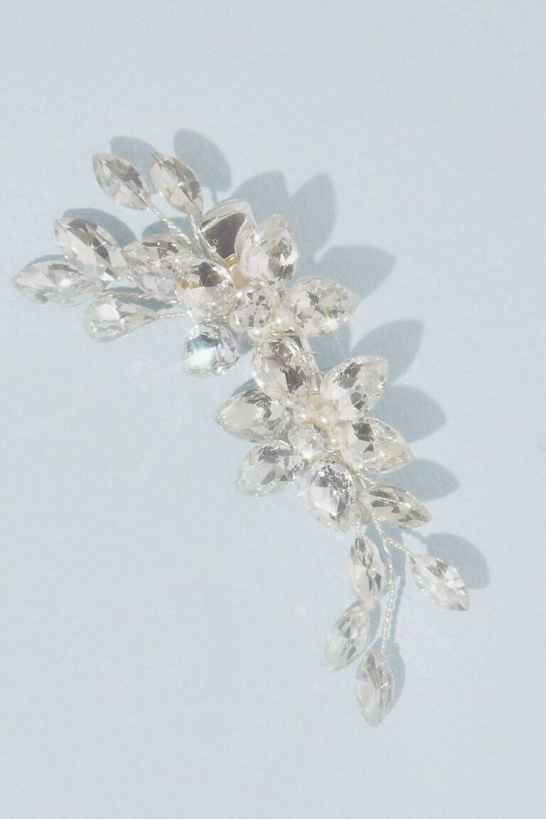 Clip with crystal flowers