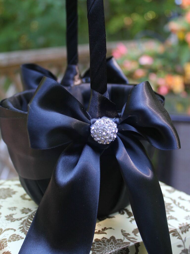 black satin basket