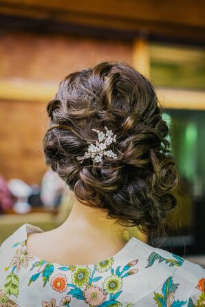 Elegant Crystal Hair Pin in Updo