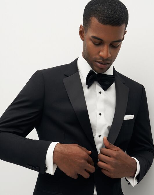 Suit Shop Men's Black Tuxedo Tuxedo - 4