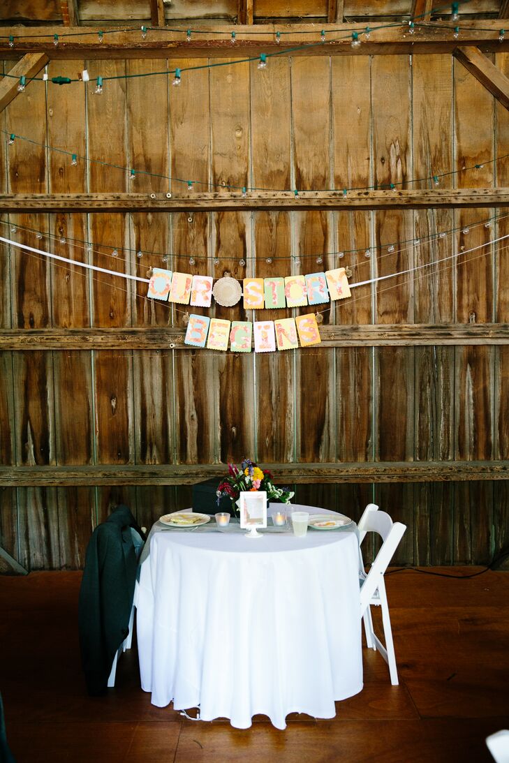 DIY 'Our Story Begins' Sweetheart Table Decor