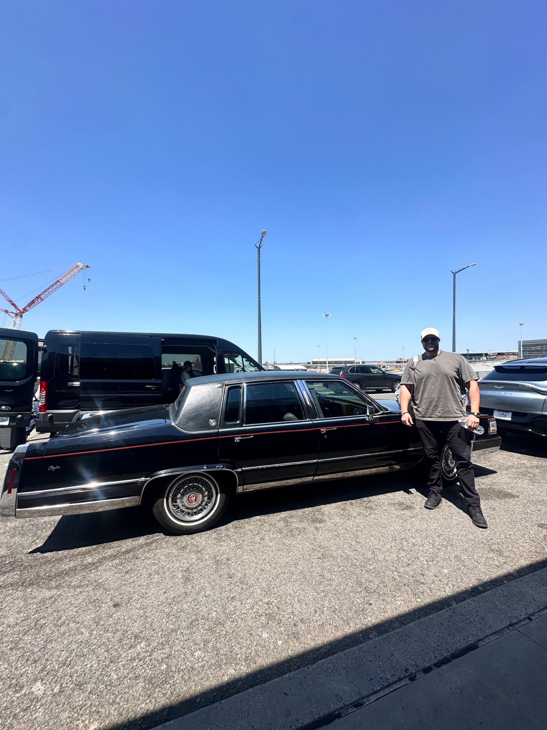David rents a car (an old Cadillac, the model of his first car) to drive to Rockland county for Gail to meet David's Dad and see more friends and family!