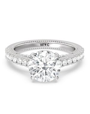 With Clarity Emerald, Round, Oval Cut Engagement Ring