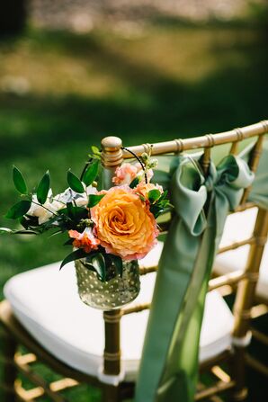 Hanging Flower Arrangement on Ceremony Chair