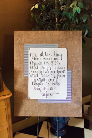 C.S. Lewis Quote on Reception Welcome Sign