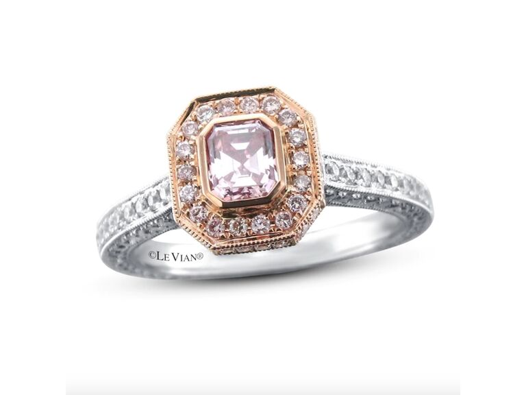 Le Vian pink diamond ring in platinum and 18K white strawberry gold