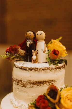 Wooden Doll Cake Topper  at The Rattlesnake Club in Detroit, Michigan
