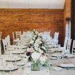 Rose gold wedding table and chairs.