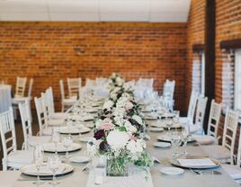 Rose gold wedding table and chairs.