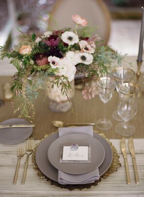 Matte Gray and Gold Place Settings
