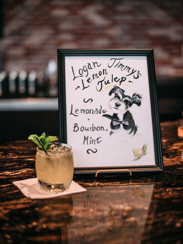 wedding drink ideas dog illustration