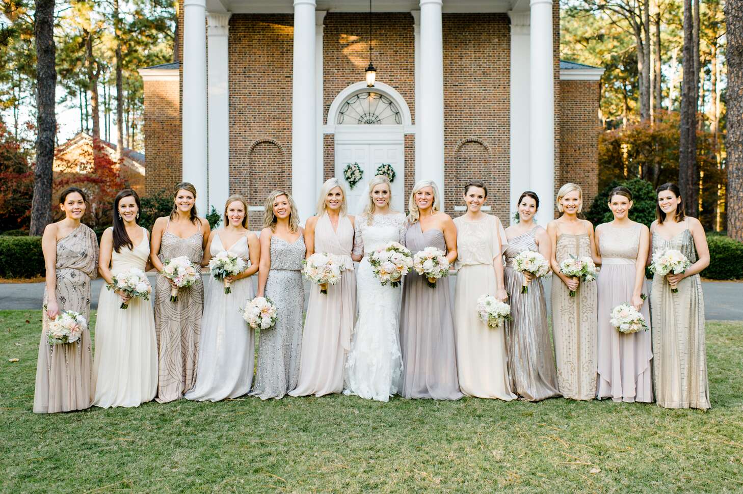 mismatched champagne bridesmaid dresses