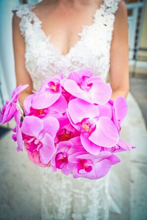 Fuchsia Phalaenopsis Orchid Bridal Bouquet
