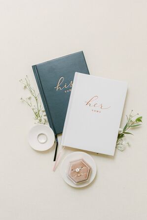 His and Her Vow Booklets With Rings
