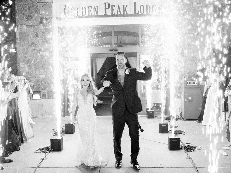 Cold sparkler machine wedding exit