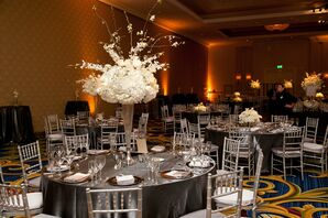 Silver and White Reception Decor