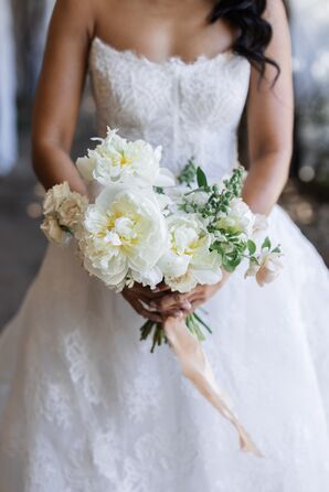 Wedding Bouquet With White Peonies
