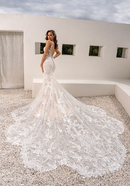 KITTY CHEN LOVIE, H2421 Fit-and-Flare Wedding Dress - 5