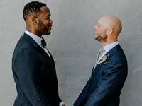 Grooms on wedding day