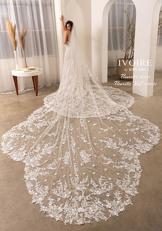 IVOIRE by KITTY CHEN FLUERETTE, V243 Fit-and-Flare Wedding Dress - 6