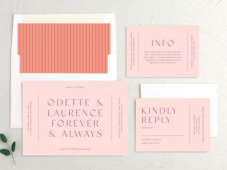 Affordable wedding invitation suite from The Knot Invitations Forever & Always wording