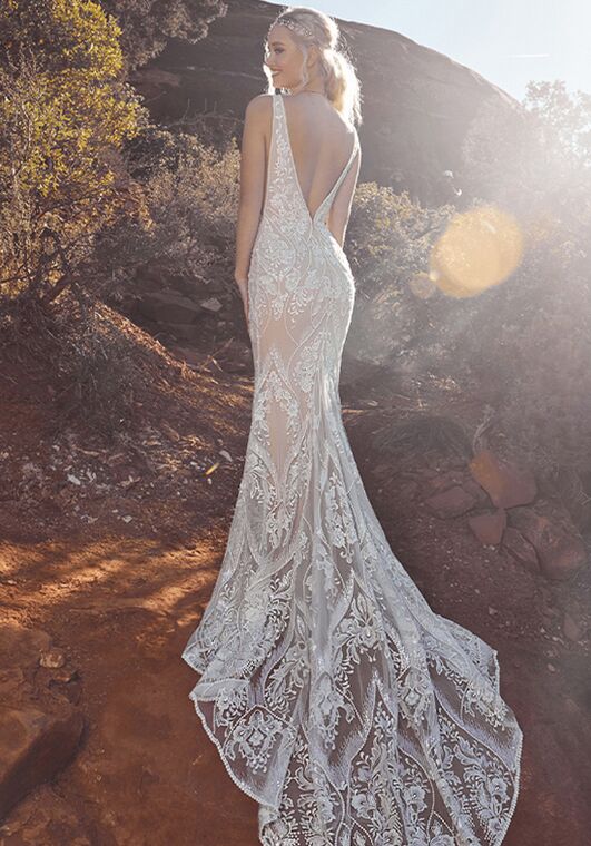 La Perle LP2020 Fallon Sheath Wedding Dress - 5