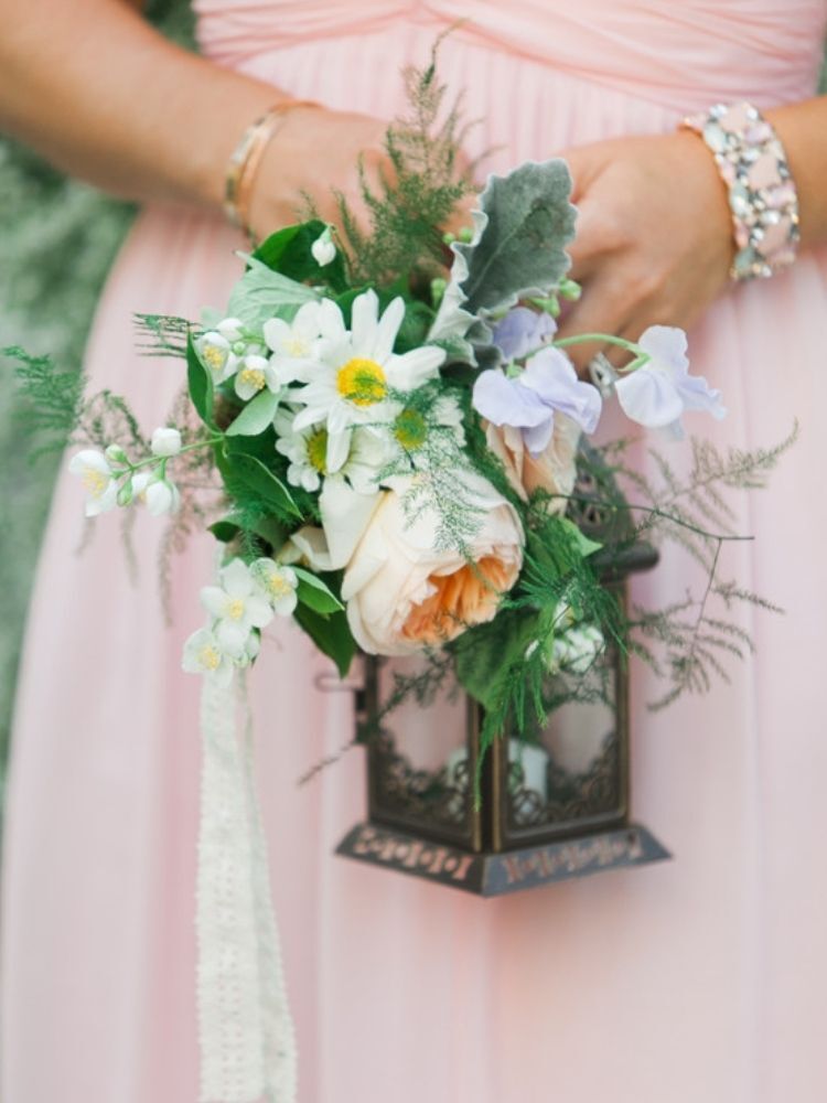 vintage lantern wedding bouquet alternative